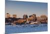 USA, Maine, skyline from South Portland at dawn-Walter Bibikow-Mounted Premium Photographic Print