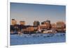 USA, Maine, skyline from South Portland at dawn-Walter Bibikow-Framed Photographic Print