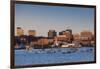 USA, Maine, skyline from South Portland at dawn-Walter Bibikow-Framed Photographic Print