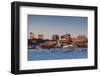 USA, Maine, skyline from South Portland at dawn-Walter Bibikow-Framed Photographic Print