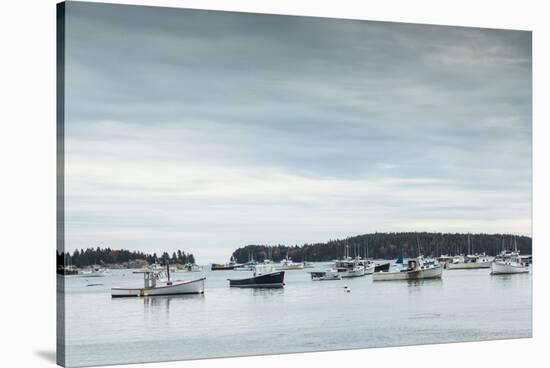 USA, Maine, Stonington. Stonington Harbor during autumn.-Walter Bibikow-Stretched Canvas