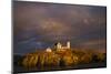 USA, Maine, York Beach, Nubble Light Lighthouse with Christmas decorations, sunset-Walter Bibikow-Mounted Photographic Print