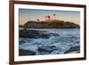 USA, Maine, York, Nubble Light Lighthouse at dusk-Walter Bibikow-Framed Premium Photographic Print