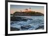 USA, Maine, York, Nubble Light Lighthouse at dusk-Walter Bibikow-Framed Premium Photographic Print