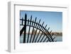 USA, Manhattan, Upper East Side. John Finley Walk along East River, iron grating in front of river-Alison Jones-Framed Photographic Print