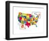 USA Map (bright)-Katelyn Lynch-Framed Art Print