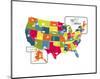 USA Map (bright)-Katelyn Lynch-Mounted Art Print