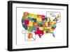 USA Map (bright)-Katelyn Lynch-Framed Art Print