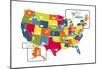 USA Map (bright)-Katelyn Lynch-Mounted Art Print