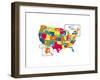 USA Map (bright)-Katelyn Lynch-Framed Giclee Print