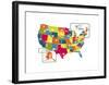 USA Map (bright)-Katelyn Lynch-Framed Giclee Print