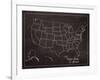 USA Map (chalk)-Sparx Studio-Framed Art Print