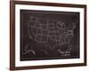 USA Map (chalk)-Sparx Studio-Framed Art Print