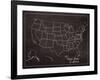 USA Map (chalk)-Sparx Studio-Framed Art Print