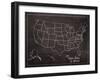 USA Map (chalk)-Sparx Studio-Framed Giclee Print