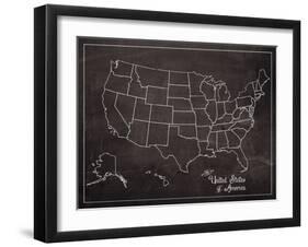 USA Map (chalk)-Sparx Studio-Framed Giclee Print