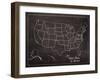 USA Map (chalk)-Sparx Studio-Framed Giclee Print