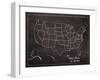 USA Map (chalk)-Sparx Studio-Framed Giclee Print