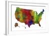 USA Map Clr 1-Marlene Watson-Framed Giclee Print