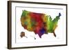 USA Map Clr 1-Marlene Watson-Framed Giclee Print