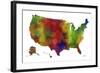 USA Map Clr 1-Marlene Watson-Framed Giclee Print