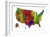 USA Map Clr 1-Marlene Watson-Framed Giclee Print