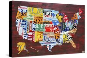 USA Map Edition 15-Design Turnpike-Stretched Canvas