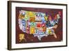 USA Map Edition 15-Design Turnpike-Framed Giclee Print