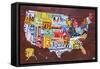 USA Map Edition 15-Design Turnpike-Framed Stretched Canvas