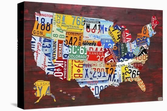 USA Map Edition 15-Design Turnpike-Stretched Canvas