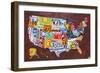 USA Map Edition 15-Design Turnpike-Framed Giclee Print