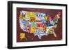 USA Map Edition 15-Design Turnpike-Framed Giclee Print