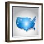 Usa Map Network Connection Concept Illustration-alexmillos-Framed Art Print