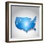 Usa Map Network Connection Concept Illustration-alexmillos-Framed Art Print