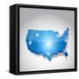 Usa Map Network Connection Concept Illustration-alexmillos-Framed Stretched Canvas