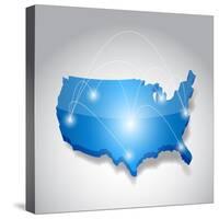 Usa Map Network Connection Concept Illustration-alexmillos-Stretched Canvas