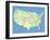 Usa Map With Names Of States And Cities-IndianSummer-Framed Art Print