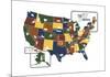 USA Map-Katelyn Lynch-Mounted Giclee Print
