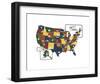 USA Map-Katelyn Lynch-Framed Art Print