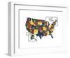 USA Map-Katelyn Lynch-Framed Art Print