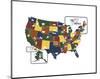 USA Map-Katelyn Lynch-Mounted Art Print