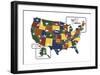 USA Map-Katelyn Lynch-Framed Art Print