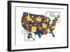 USA Map-Katelyn Lynch-Framed Art Print
