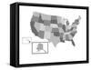 Usa Map-petra roeder-Framed Stretched Canvas