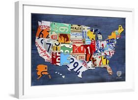 USA Map-Design Turnpike-Framed Giclee Print