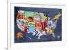 USA Map-Design Turnpike-Framed Giclee Print