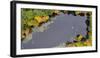 Usa, Massachusetts, Acton. Pond with fall foliage (aerial view).-Merrill Images-Framed Photographic Print