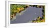 Usa, Massachusetts, Acton. Pond with fall foliage (aerial view).-Merrill Images-Framed Photographic Print
