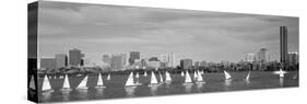 Usa, Massachusetts, Boston, Charles River, View of Boats on a River by a City-null-Stretched Canvas