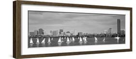 Usa, Massachusetts, Boston, Charles River, View of Boats on a River by a City-null-Framed Photographic Print